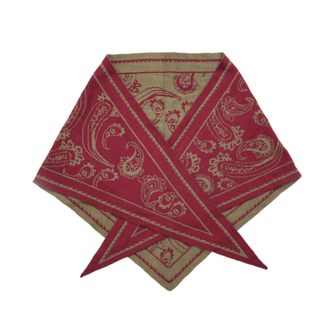 Paisley Cotton Feel Knit Triangle Scarf Shawl N6K244