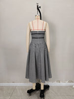 Load image into Gallery viewer, Plaid Strapless Ruched A-Line Maxi Dress Women N6F222