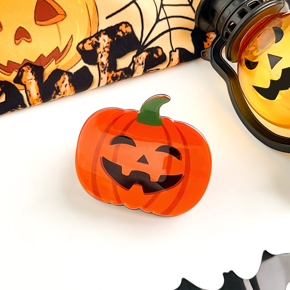 Halloween Ghost Pumpkin Acrylic Claw Clip S5P539