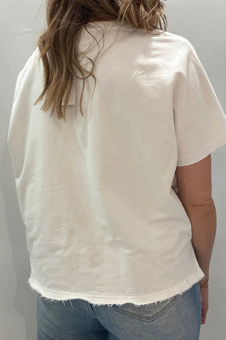 Star Print Street Style Round Neck T-shirt Women N6C337