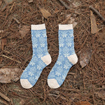 Load image into Gallery viewer, Vintage Blue Ethnic Style Mid-Calf Cotton Socks Women N6H020