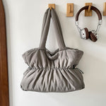 Load image into Gallery viewer, Large Ruched Quilted Fabric Tote Shoulder Bag N6J207