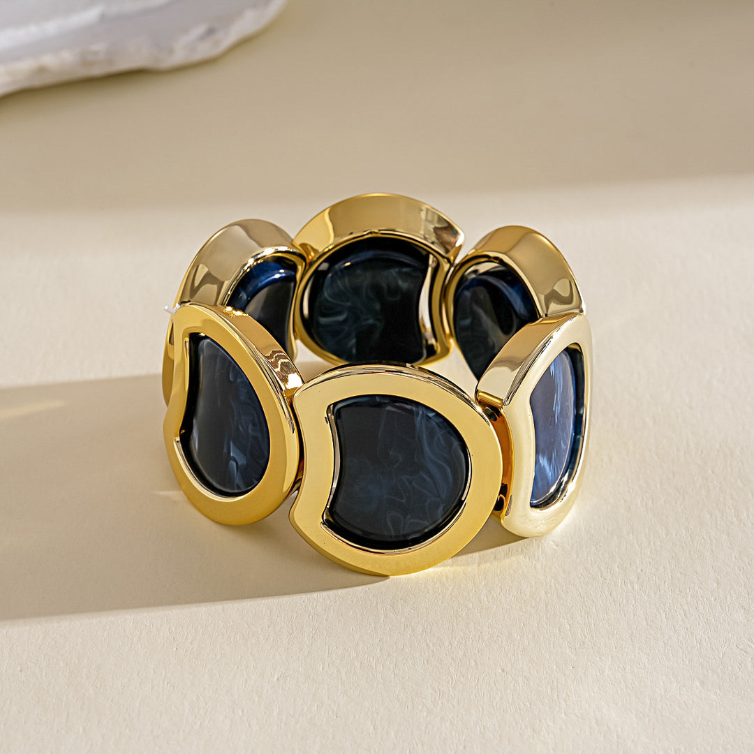Vintage Acrylic Ombré Geometric Segment Bangle Women N6H082