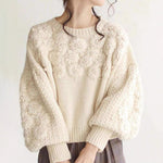 Load image into Gallery viewer, Daisy Crew Knit Mid Weight Off White N5Z682
