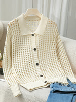 Load image into Gallery viewer, Lace Knit Cardigan Women Openwork Vacation N6D139