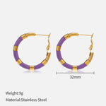 Load image into Gallery viewer, Color Drip Earrings Steel 18K Gold Geometric Round S5P088
