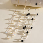 Load image into Gallery viewer, Layered Pearl Glass Bead Sweater Chain Women N6H148
