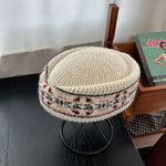 Load image into Gallery viewer, Fair Isle Jacquard Pillbox Hat Knit Cap Women N6G211