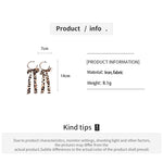 Load image into Gallery viewer, Womens Vintage Leopard Print Bow Tassel Fabric Stud Earrings N6K169