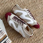 Load image into Gallery viewer, Color-Block Mesh Lace-Up Flats Women Breathable N6G247