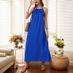 Load image into Gallery viewer, Halter Neck Sleeveless Solid Tank Dress Women Summer N6A102