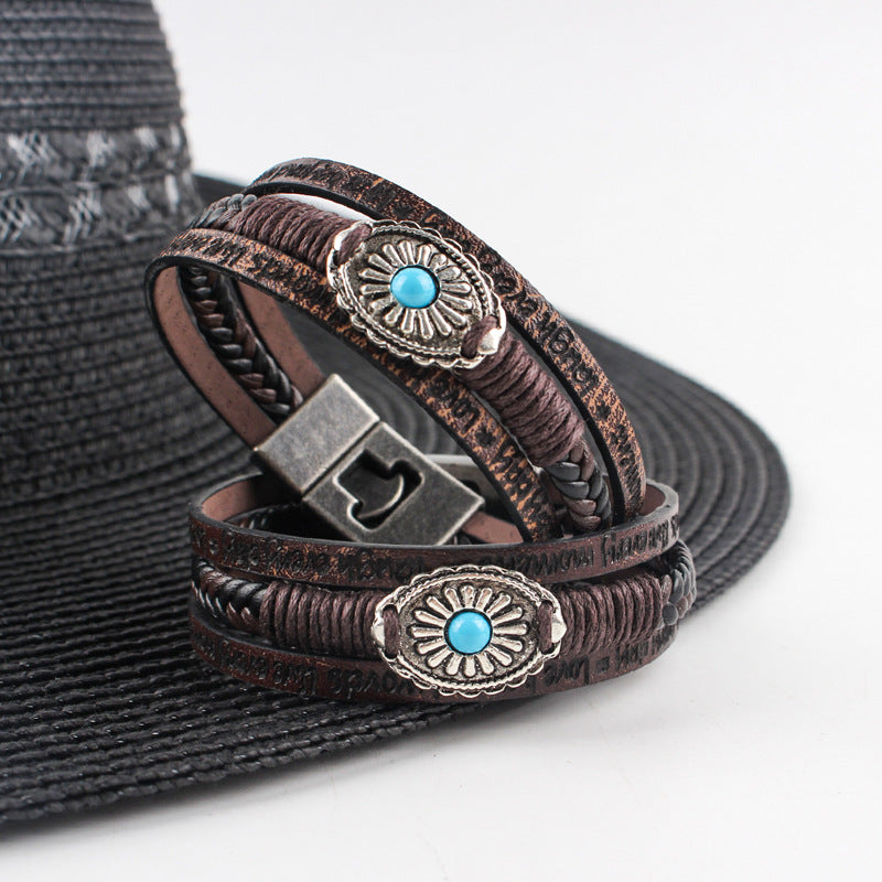Multi Layer Braided Leather Bracelet S5P608