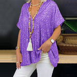 Load image into Gallery viewer, Womens Urban Sparkle V Neck Top Multi N25A058