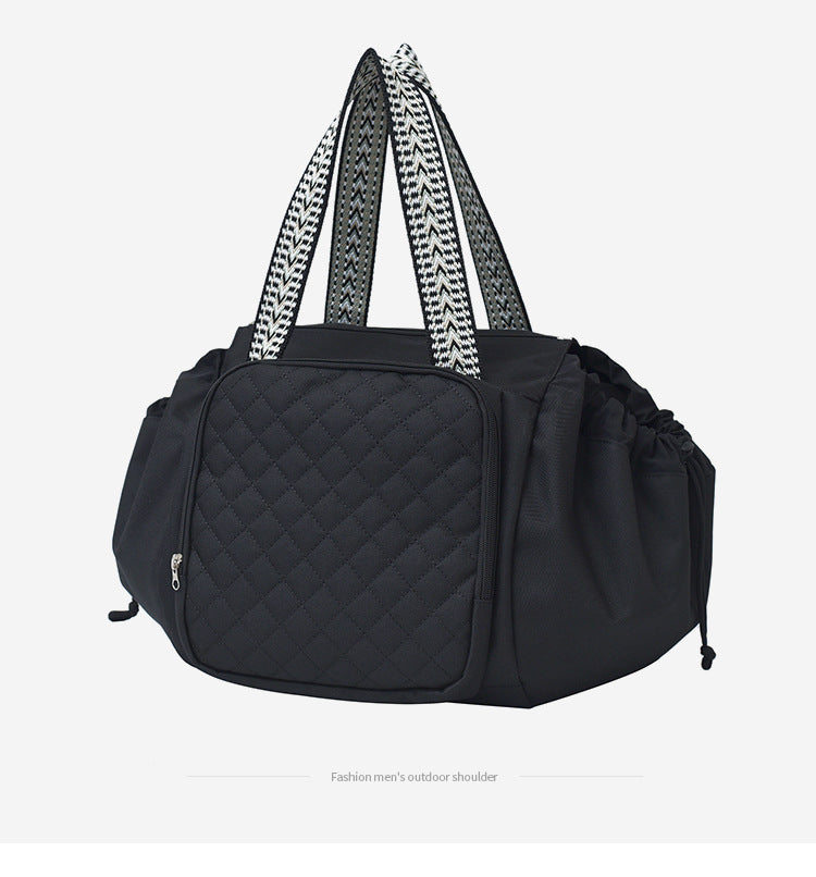 Women's Oxford Cloth Quilted Travel Backpack N6J217