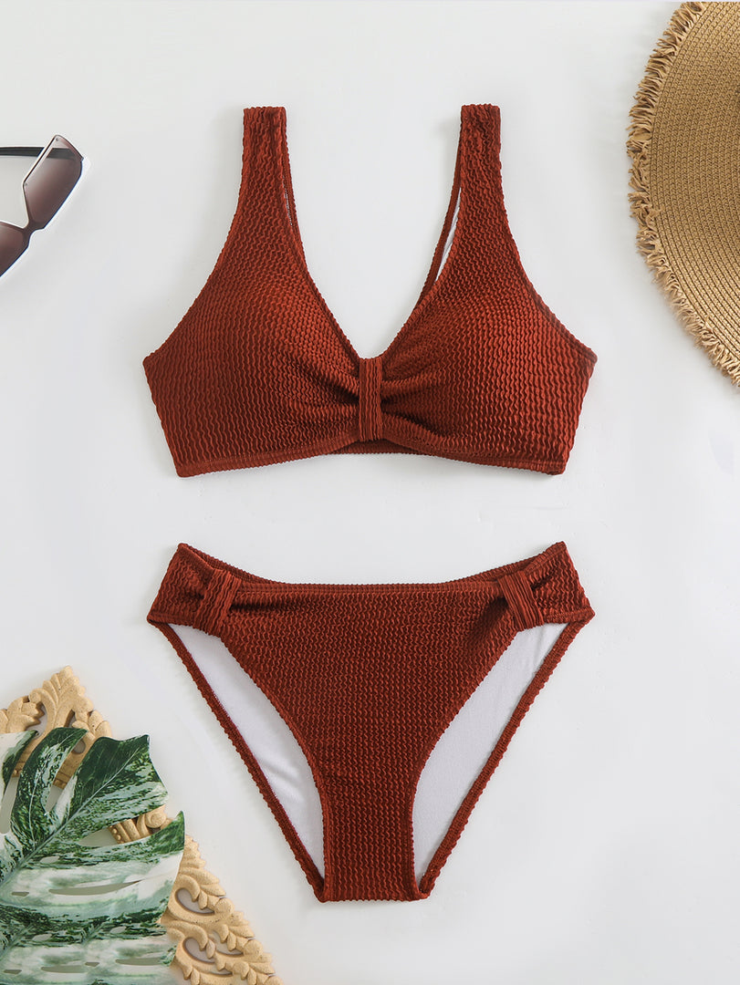 Solid Color Bikini Swimsuit Set Women N6C286