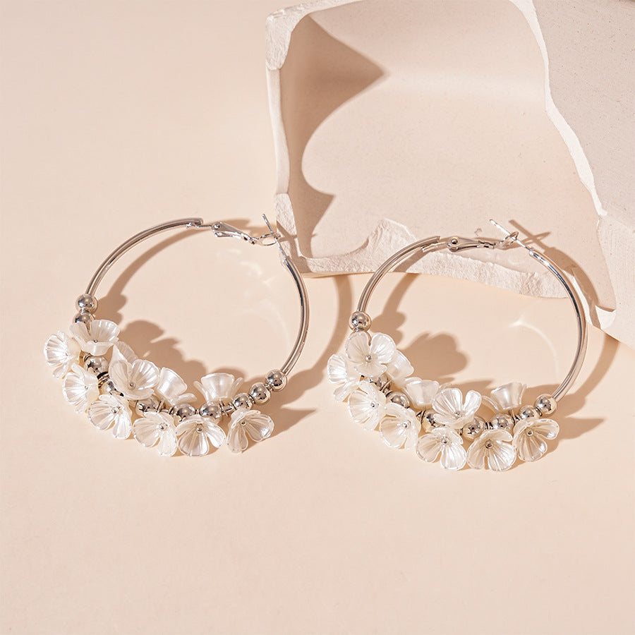 Acrylic Floral Hoops Iron Geometric Circular S5P159
