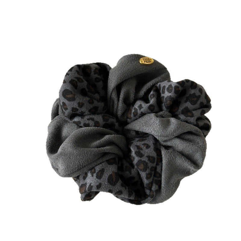 Womens Leopard Print Suede Feel Scrunchie N6K010