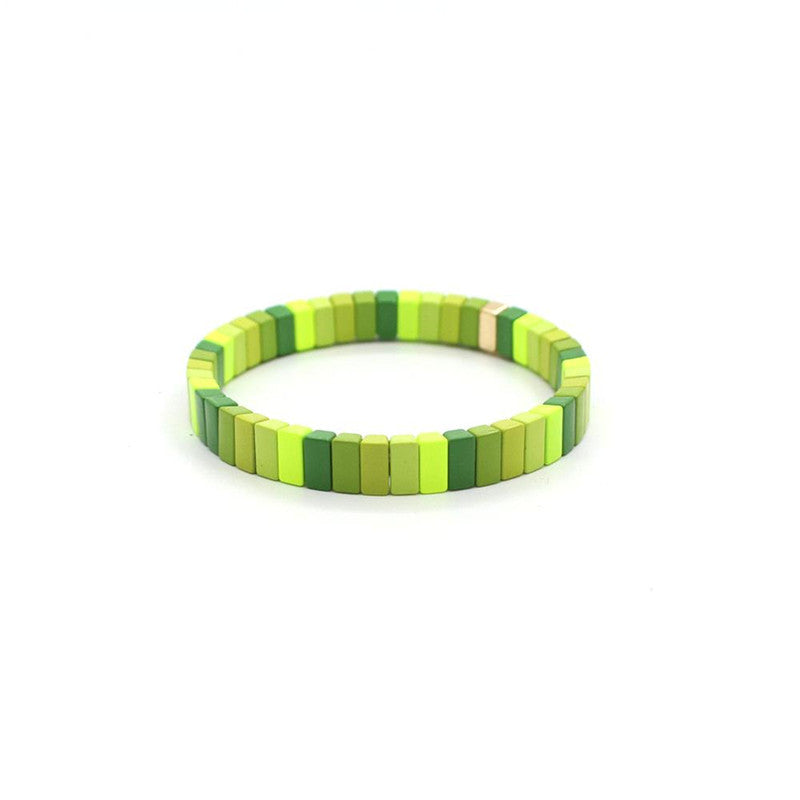 Enamel Strand Elastic Bracelet Hand-Strung Spliced  S5P265