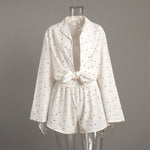Load image into Gallery viewer, Love Print Cotton Pajama Set Women White N5A384