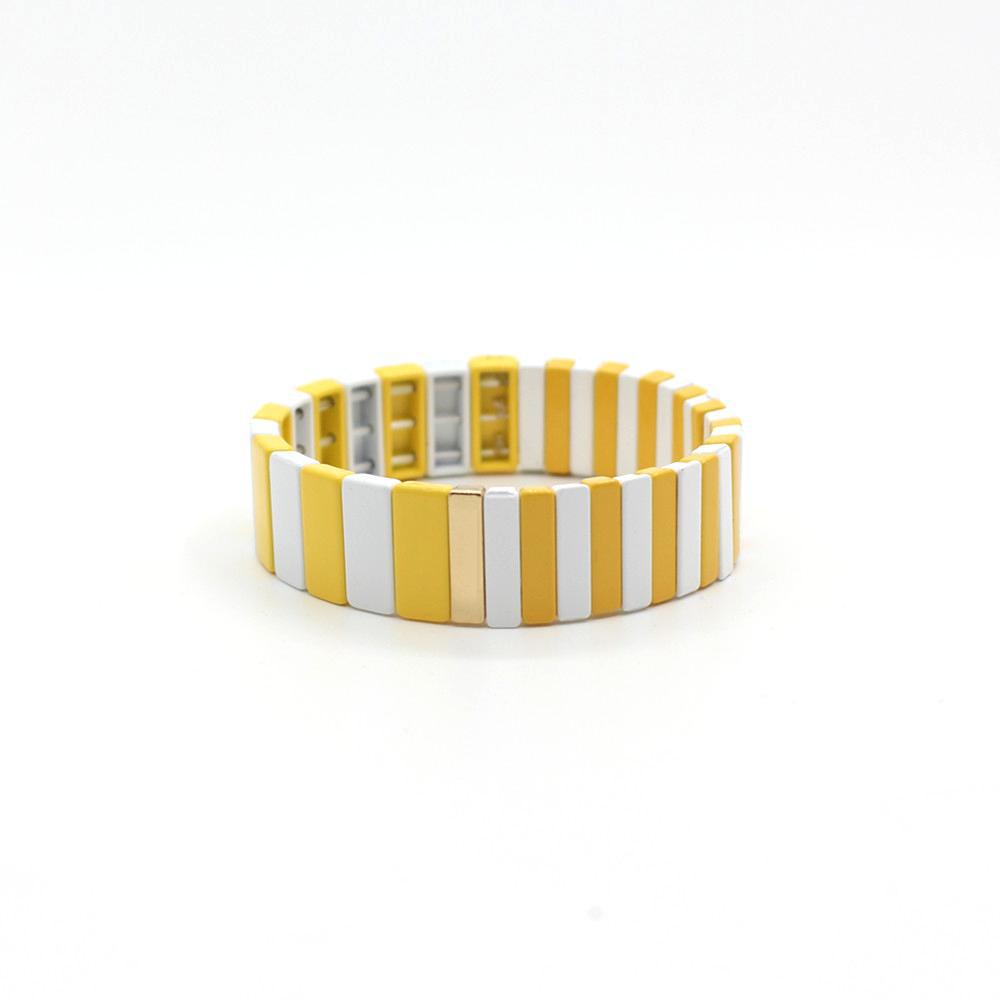 Vitreous Tile Bangle Zinc Alloy Saturation Gradient S5P264