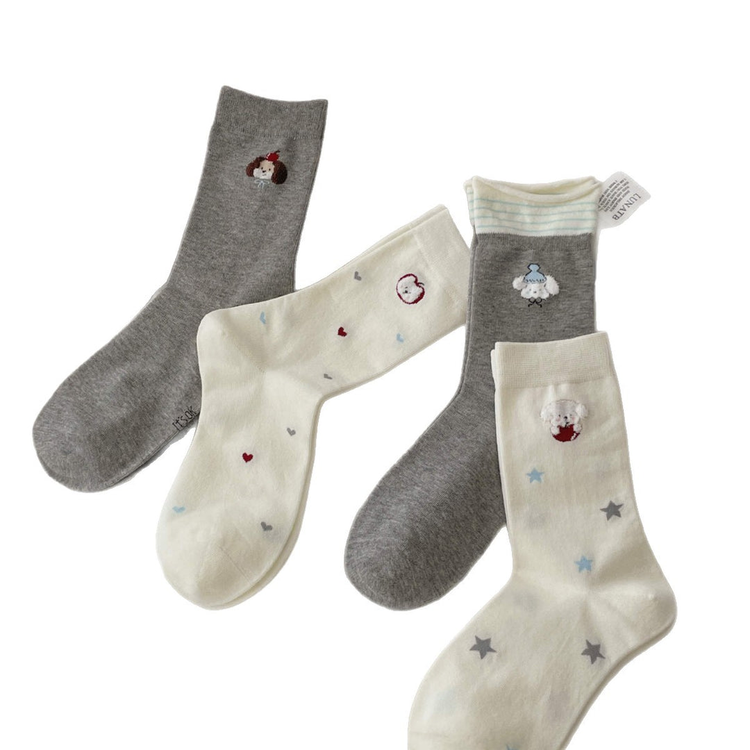 Dog Pattern Cotton Mid-Calf Socks  M5A045