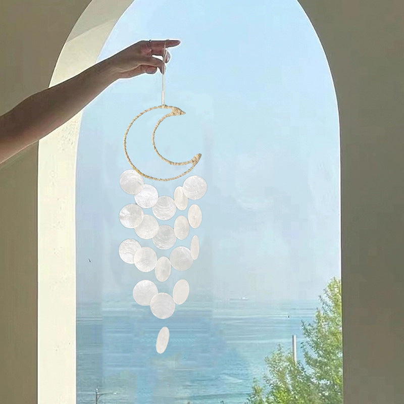 Moon Shell Dream Catcher Wind Chime Balcony Decor N6F315