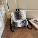 Load image into Gallery viewer, Women's Plush Deer Print Shoulder Tote Bag N6J173
