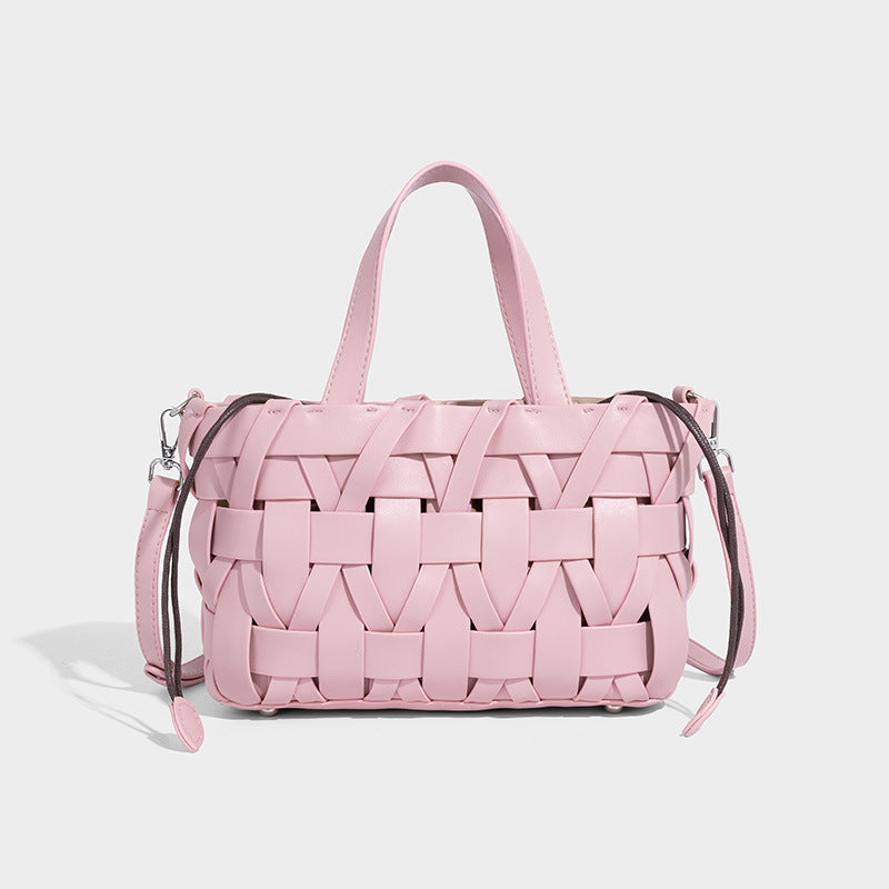 Woven PU Bucket Bag Fashion Shoulder Crossbody N6F144
