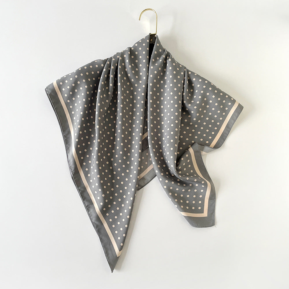 Silk-Like Twill Square Scarf 90cm Printed Shawl N6G223
