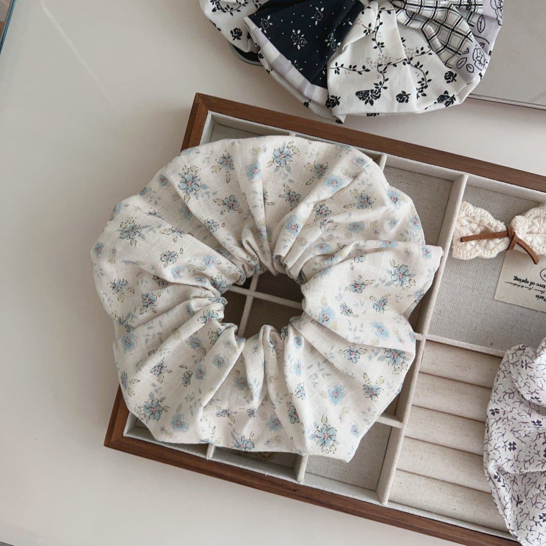 Printed Cotton Hair Tie Elastic Ponytail Holder S5P338