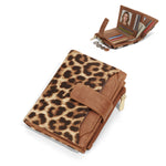 Load image into Gallery viewer, Grid Check Leopard Print Card Holder Wallet Purse N6G088