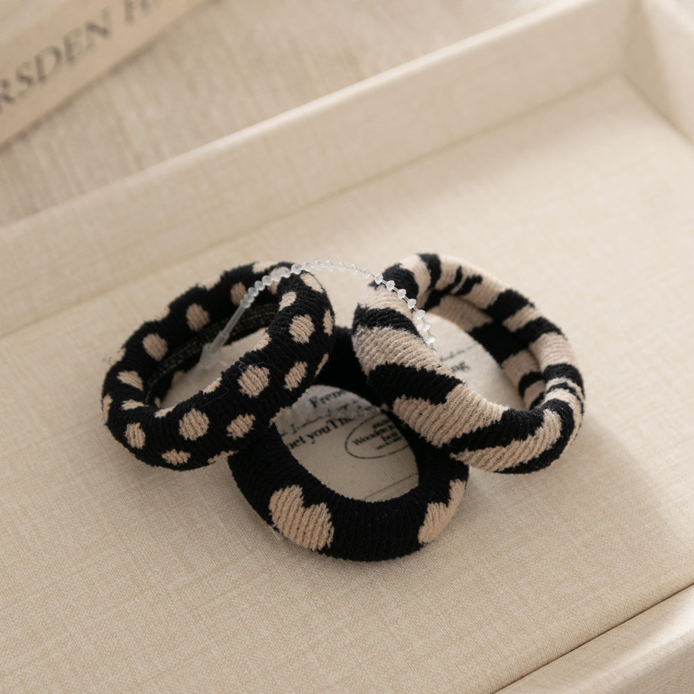 Thick Jacquard Leopard Terry Hair Ties  N6F130