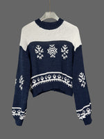 Load image into Gallery viewer, Christmas Tree Pullover Round Neck Colorblock Sweater N6H267