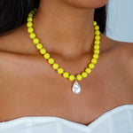 Load image into Gallery viewer, Dopamine Pearl Acrylic Geometric Beaded Necklace N6H059