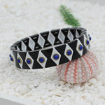 Load image into Gallery viewer, Evil Eye Enamel Bracelet Elastic  Boho Stove Enameled S5P048