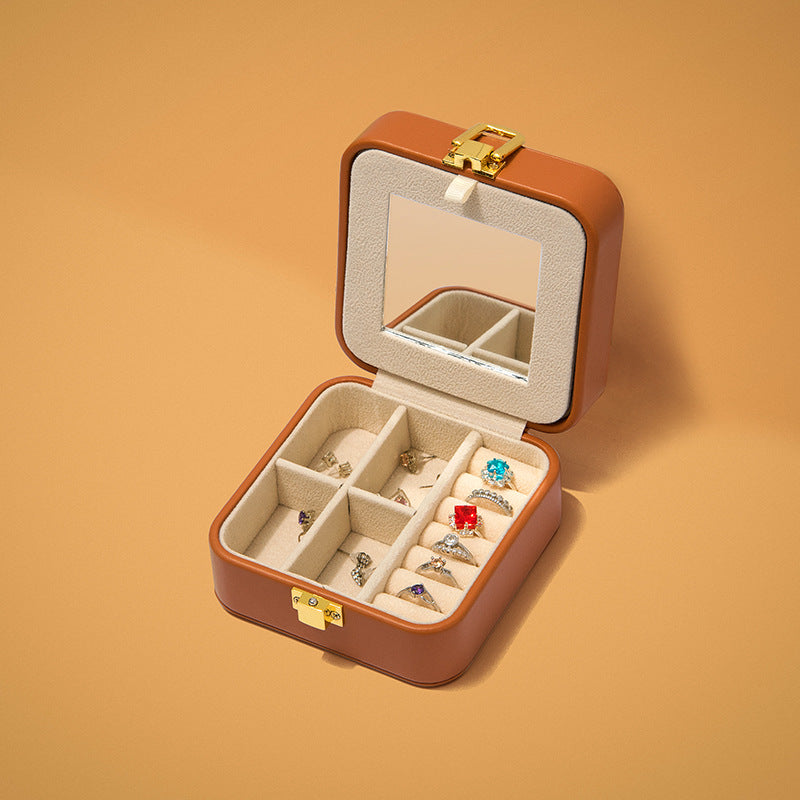 Portable Anti-tarnish Jewelry Box with Mirror S5P866