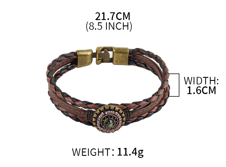 Multi Layer Braided Leather Bracelet S5P604
