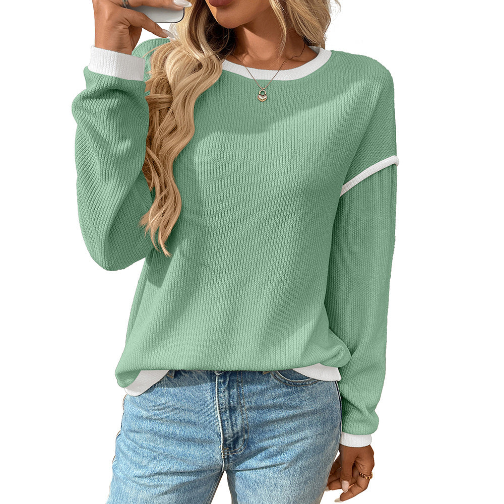Contrast Block Crew Top Long Sleeve Lightweight N5Z311