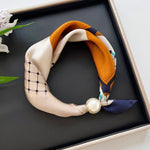 Load image into Gallery viewer, Women's Polyester Jacquard Pearl Neck Scarf N6J150