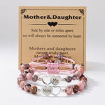 Load image into Gallery viewer, Pink Zebra Stone Beaded Mother Daughter Bracelet Set N6D527