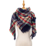Load image into Gallery viewer, British Vintage Plaid Cashmere Feel Triangle Scarf N6K245