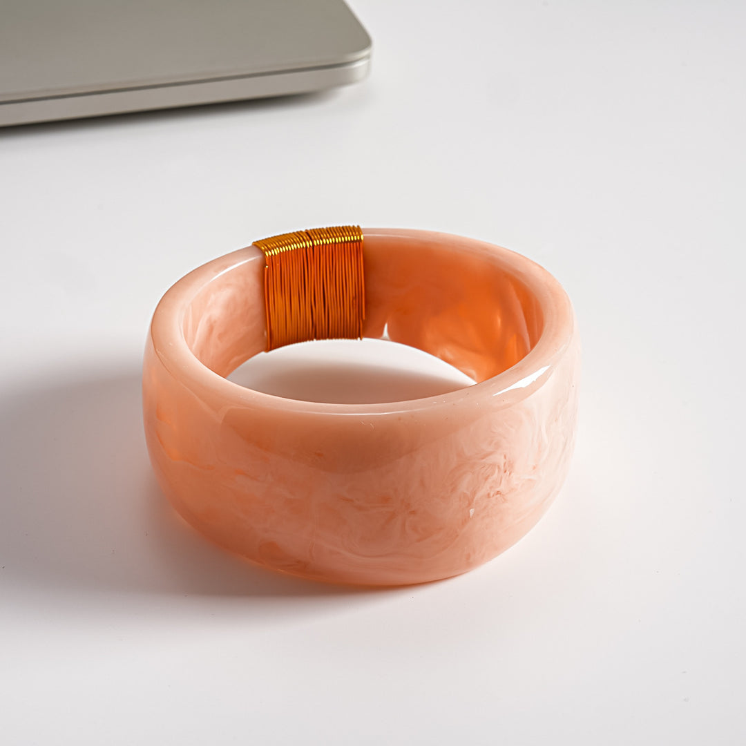 Vintage Resin Ombré Circle Geometric Bangle Women N6H083