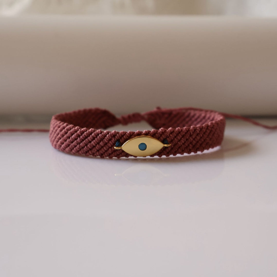 Ethnic Evil Eye Braided Cuff Adjustable  S5P212