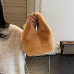 Load image into Gallery viewer, Women's Plush Drawstring Bucket Crossbody Bag N6J187