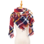 Load image into Gallery viewer, British Vintage Plaid Cashmere Feel Triangle Scarf N6K245