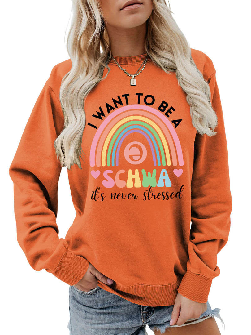 I Want to Be a Schwa Rainbow Cutout Sweatshirt N6H044