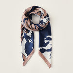Load image into Gallery viewer, Floral Print Faux Silk Square Scarf  M5A236