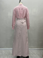 Load image into Gallery viewer, Pink High Slit Shirt and Skirt Set Women N6C183