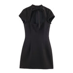 Load image into Gallery viewer, Bow Detail Polka Dot Short Dress Women N6C278