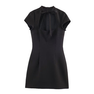 Bow Detail Polka Dot Short Dress Women N6C278